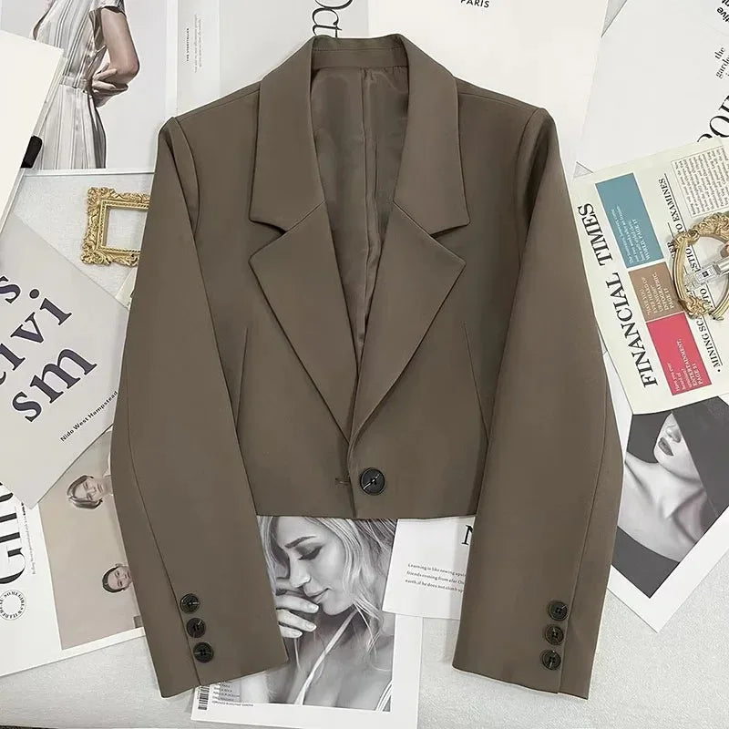 Fall Chic Notched Cropped Blazer Bleasures™