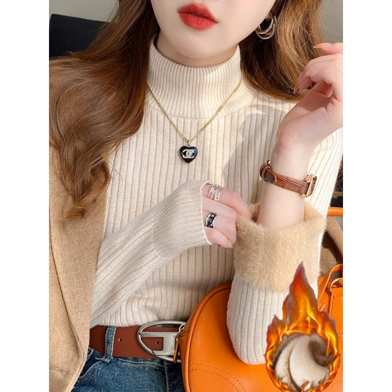 Fall/Autumn Womens Velvet Turtleneck Sweater Bleasures™