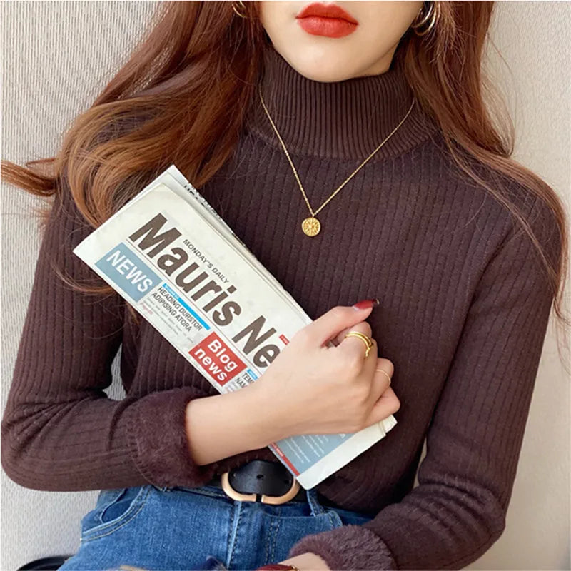 Fall/Autumn Womens Velvet Turtleneck Sweater Bleasures™