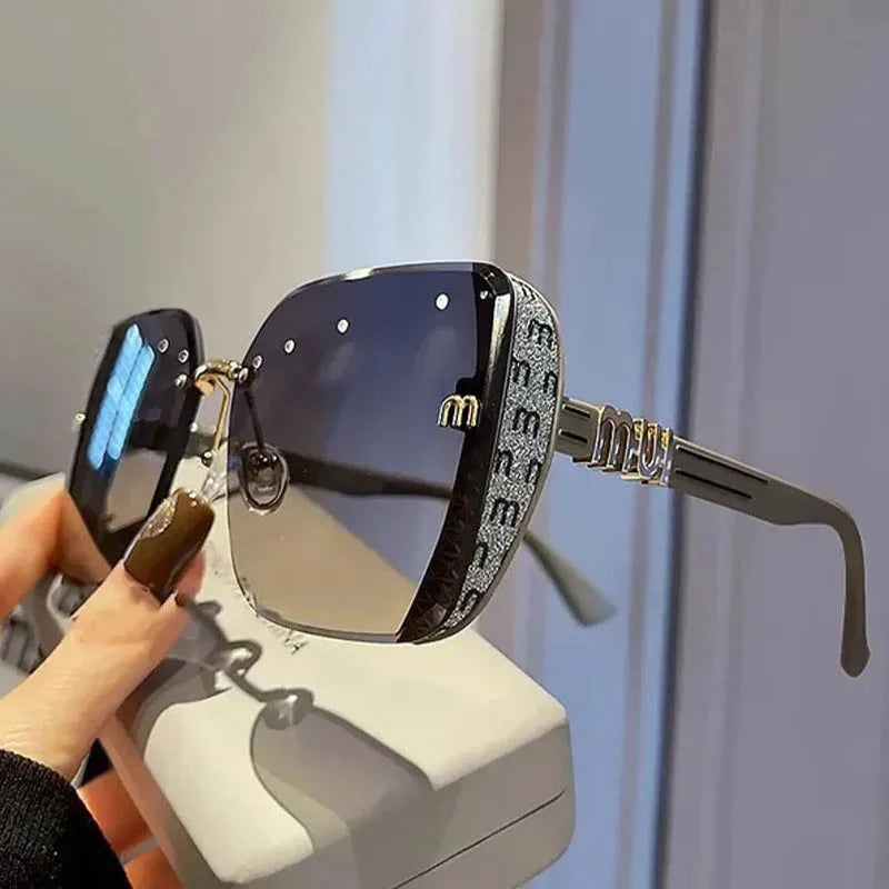 Luxury Designer Square Sunglasses Women High Quality Letters Sun Glasses Ladies Vintage Trendy Driving Eyewear Gafas De Sol