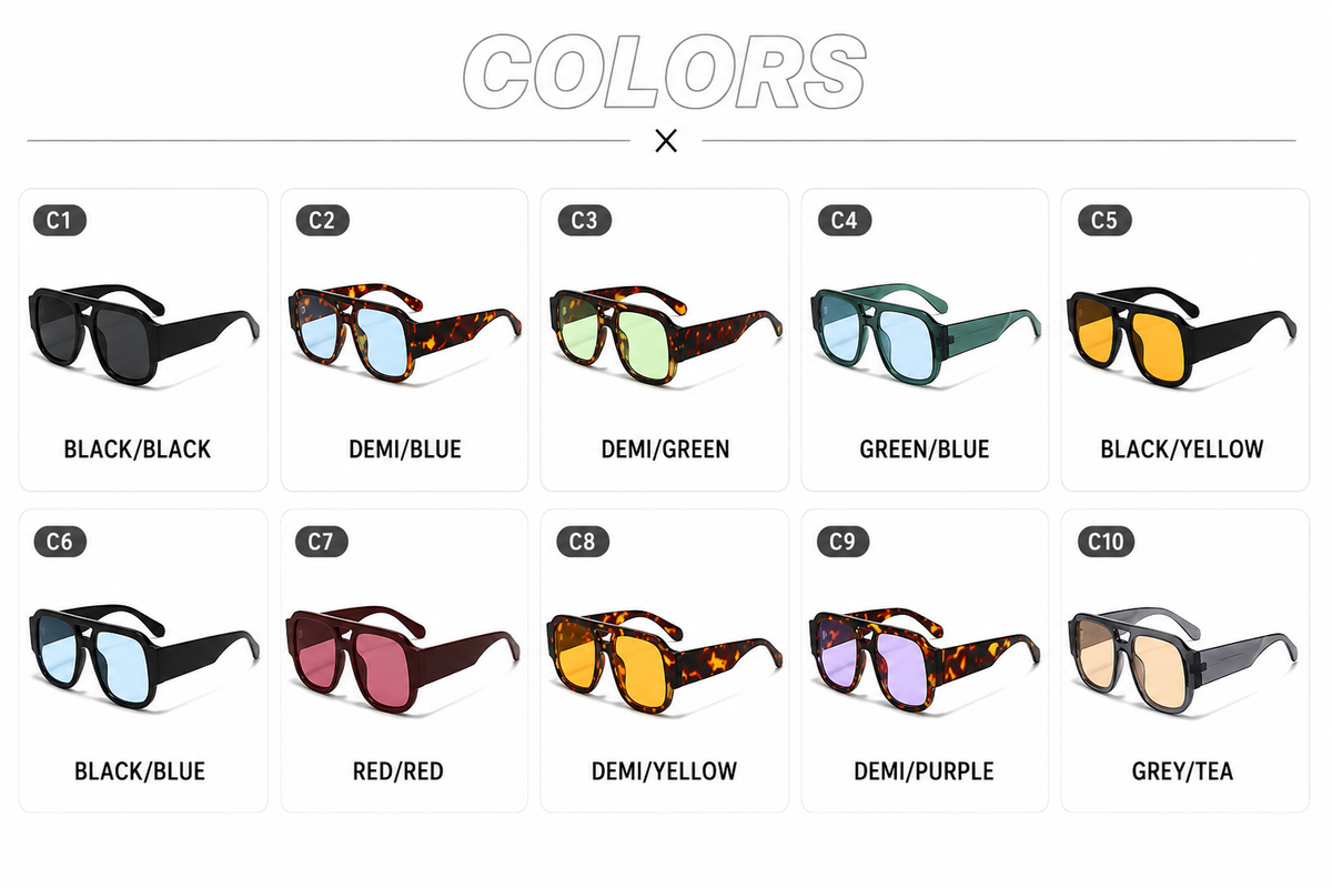 Double Bridges Square Sun Glasses