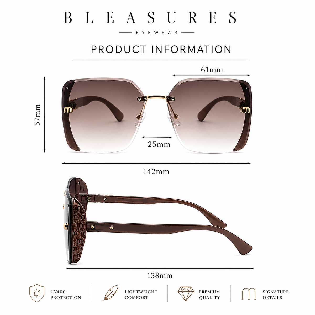 Luxury Square Sunglasses