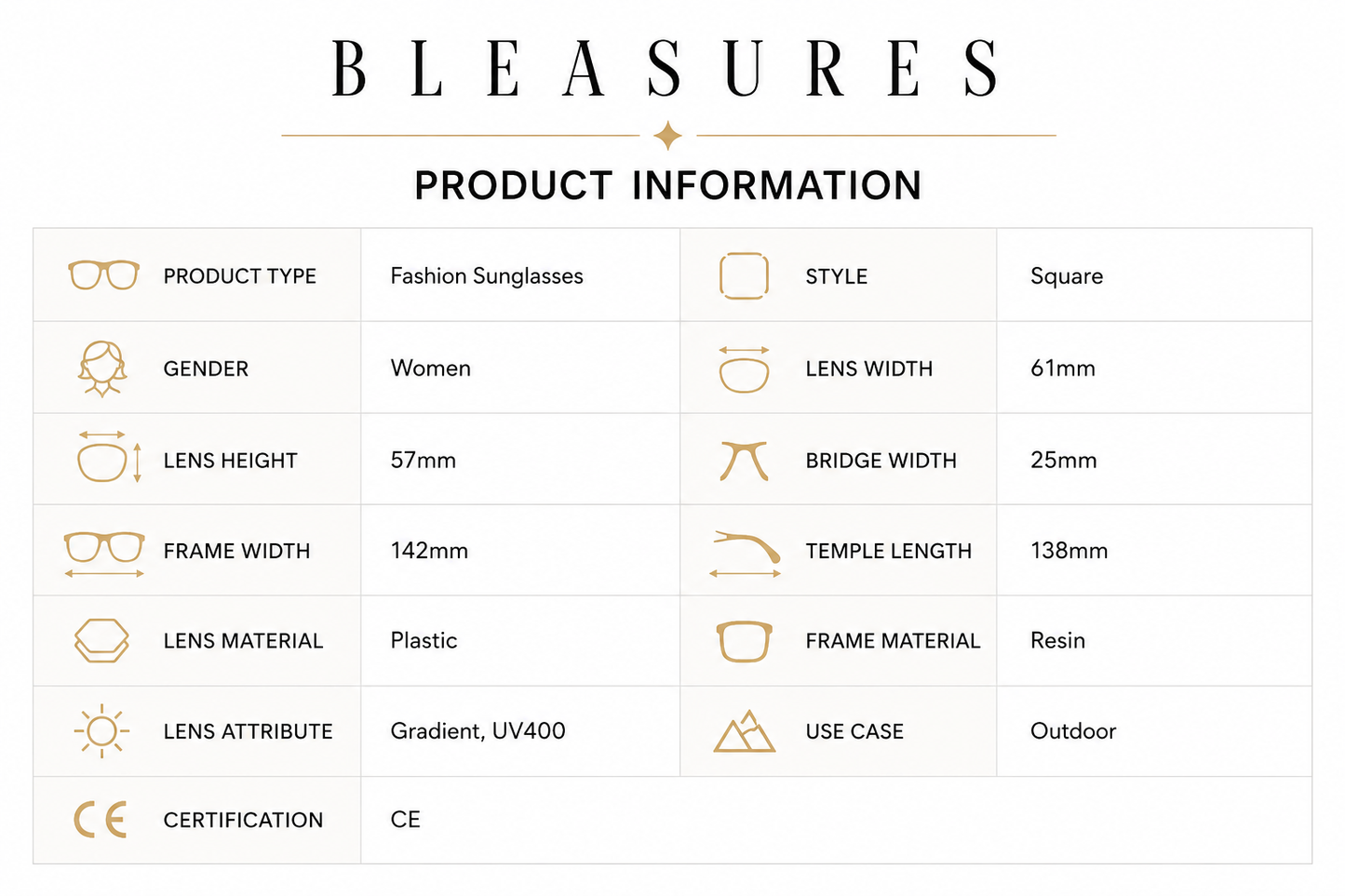 Luxury Square Sunglasses