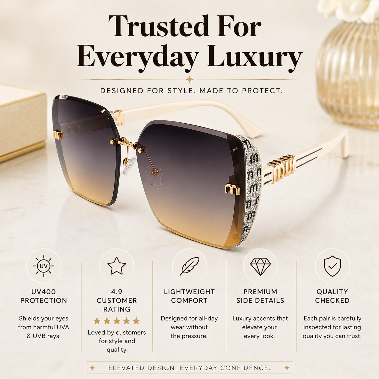 Luxury Square Sunglasses