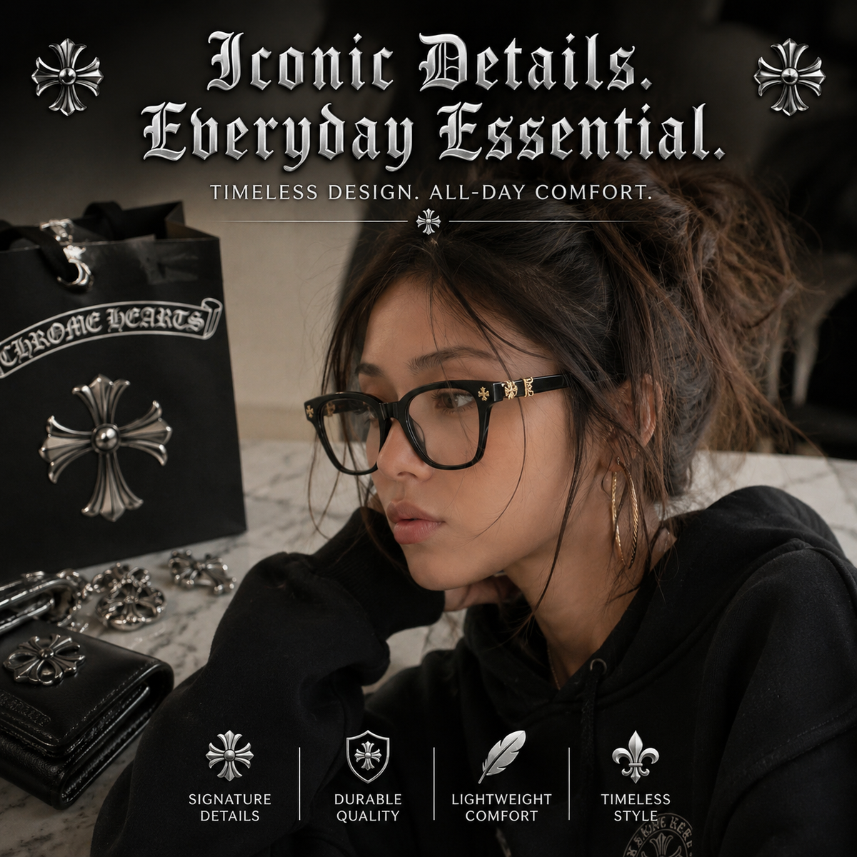Chrome Hearts Style Glasses