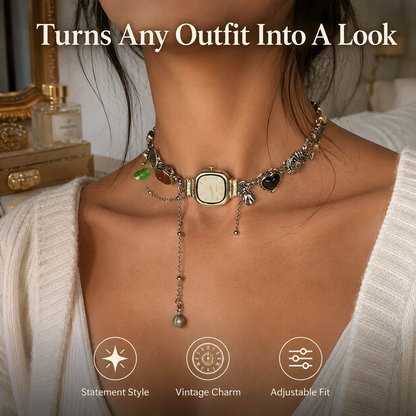 Ocean Themed Analog Quartz Watch Necklace