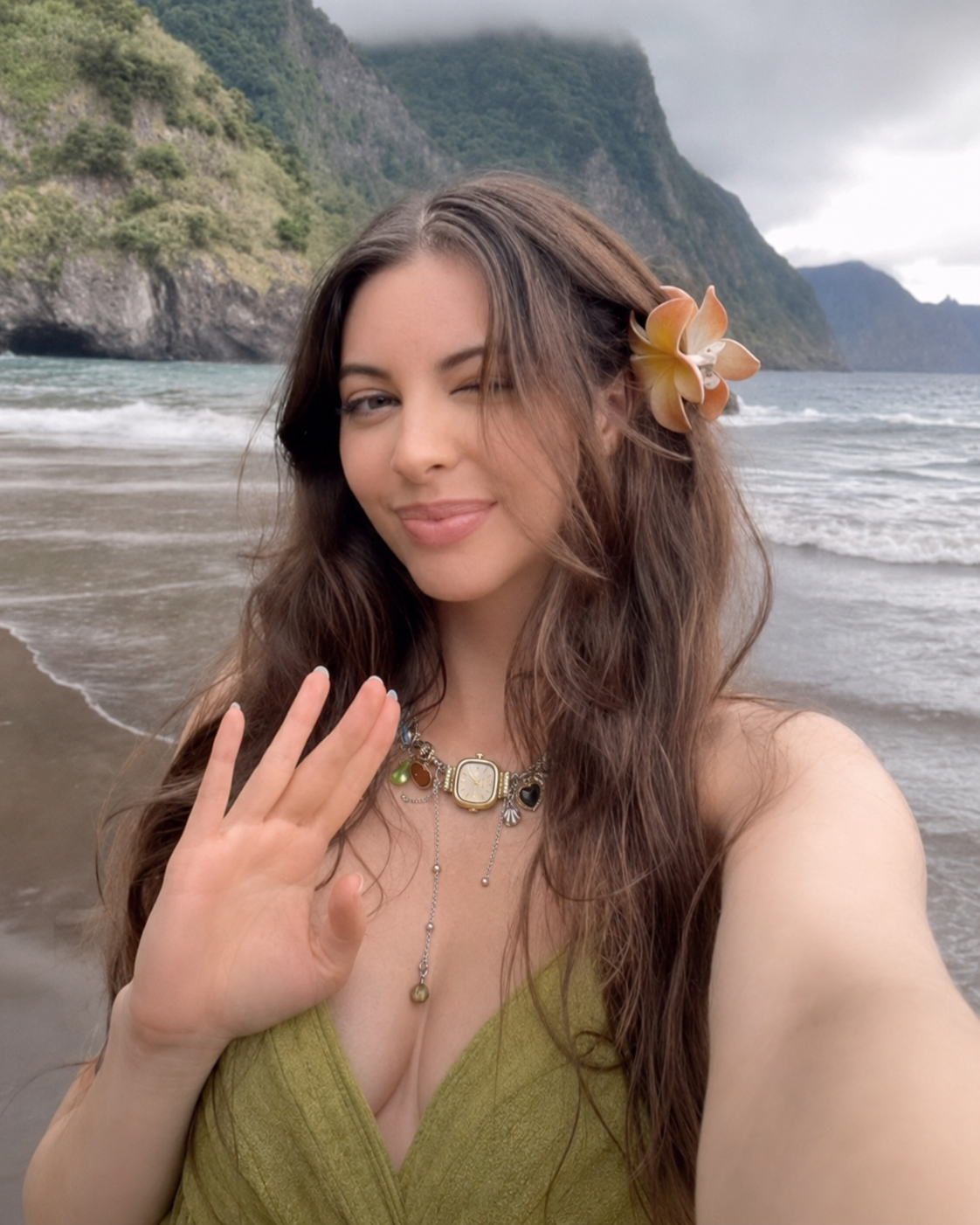 Ocean Themed Analog Quartz Watch Necklace