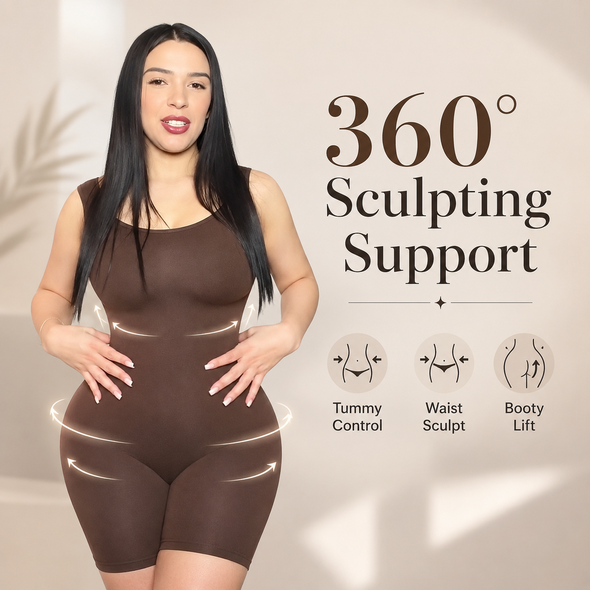 SculptCurve™ Open Back Butt Lifting Shapewear Bodysuit