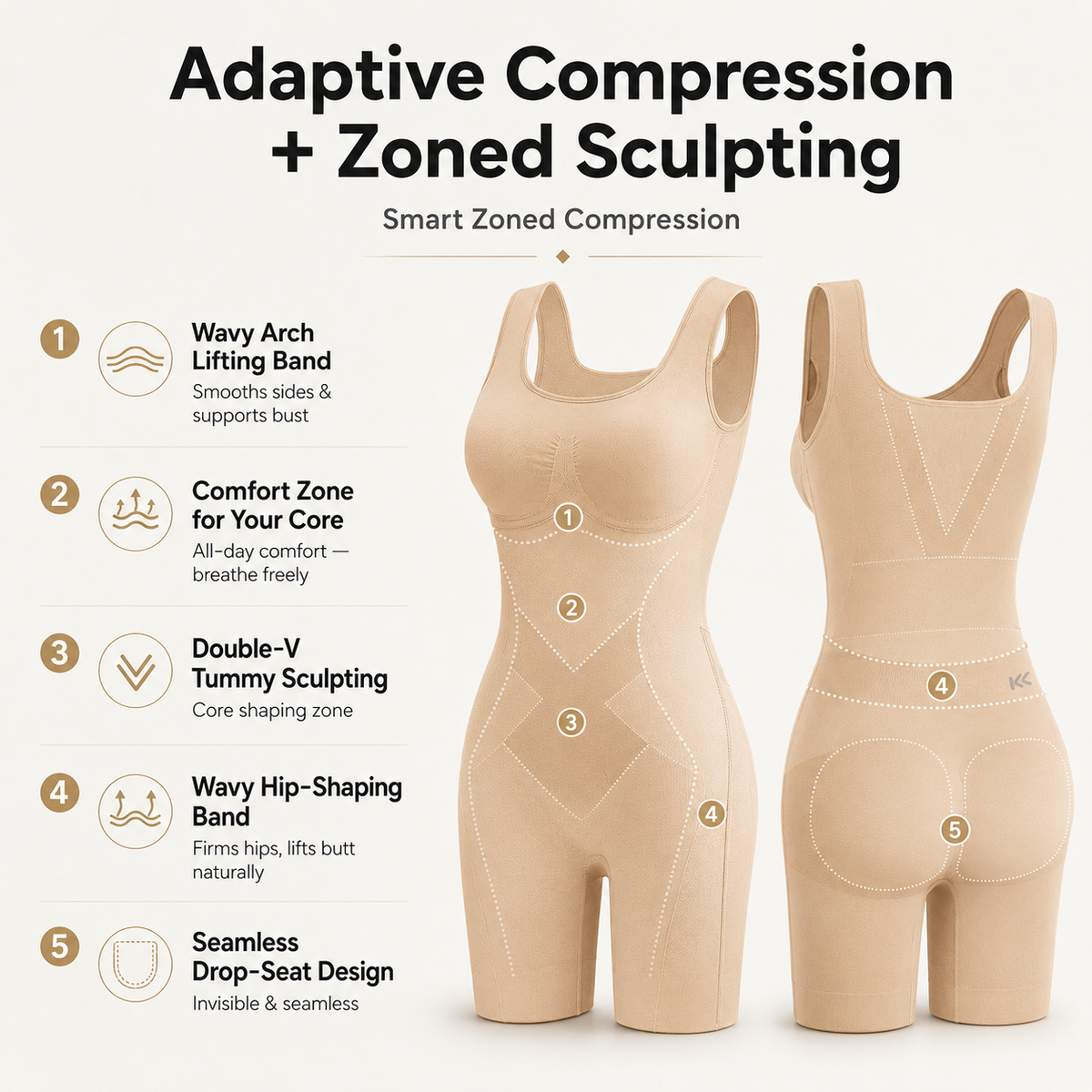 SculptCurve™ Open Back Butt Lifting Shapewear Bodysuit
