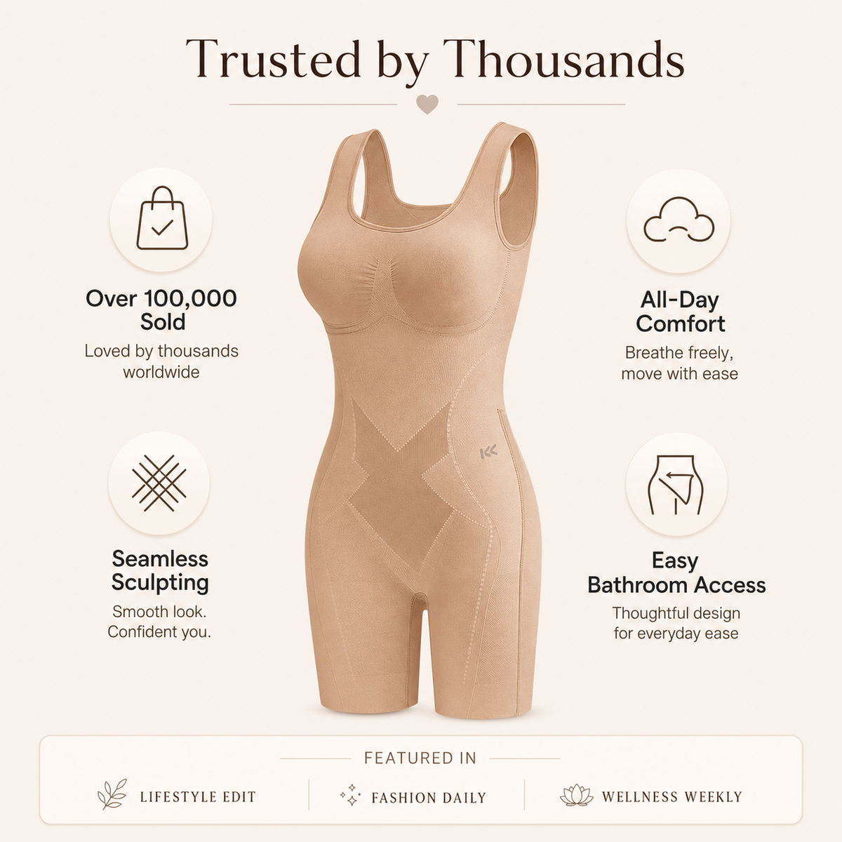 SculptCurve™ Open Back Butt Lifting Shapewear Bodysuit