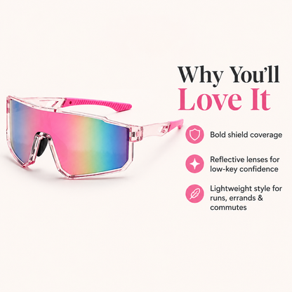 Shield Sport Sunglasses, Bold Coverage for Walks, Errands & Outdoor Days
