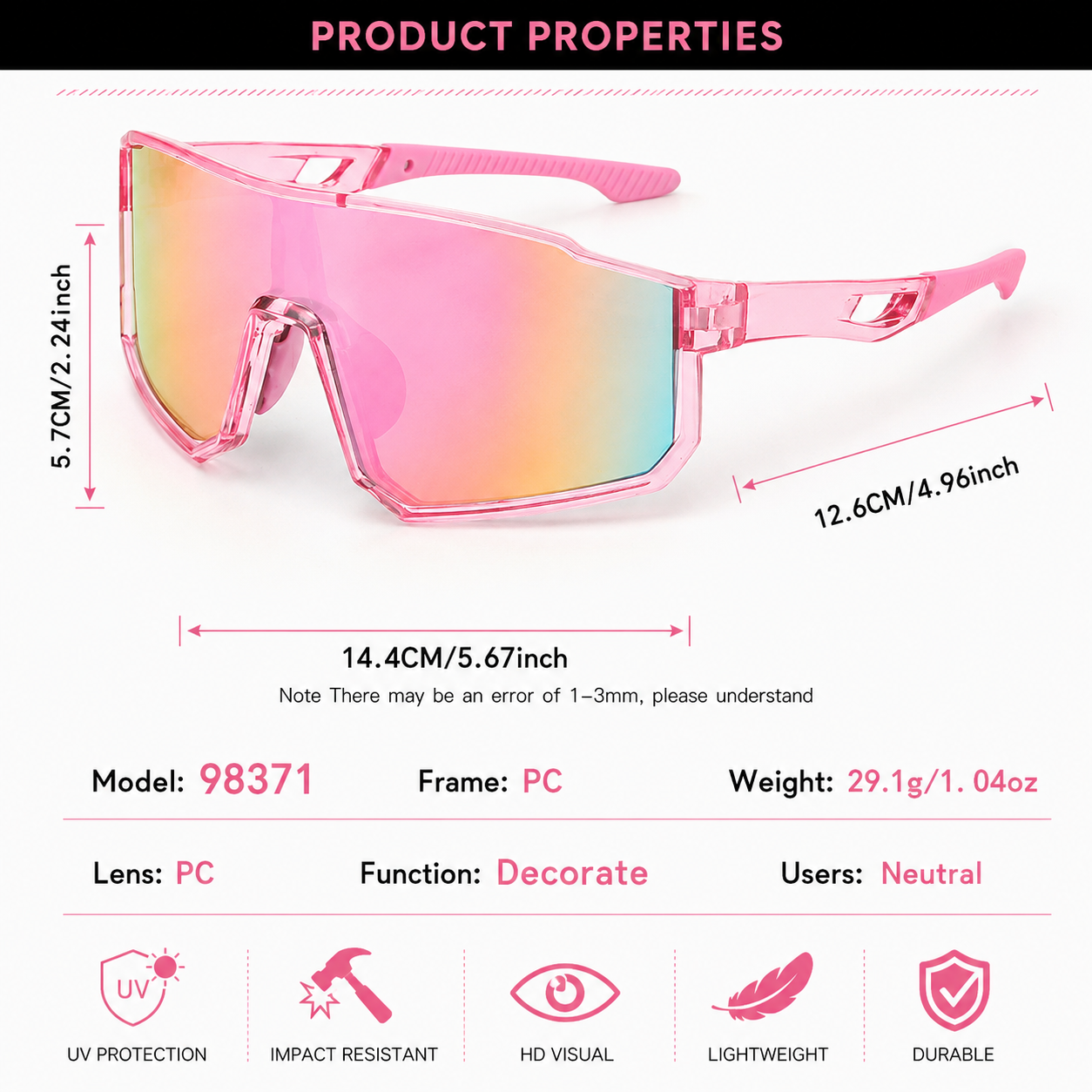 Shield Sport Sunglasses, Bold Coverage for Walks, Errands & Outdoor Days