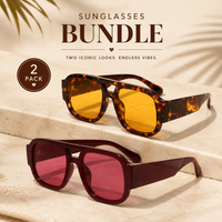 Double Bridges Square Sun Glasses
