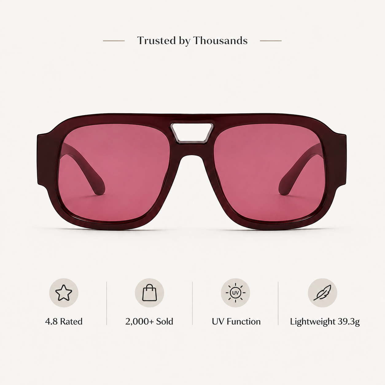 Double Bridges Square Sun Glasses