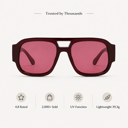 Double Bridges Square Sun Glasses