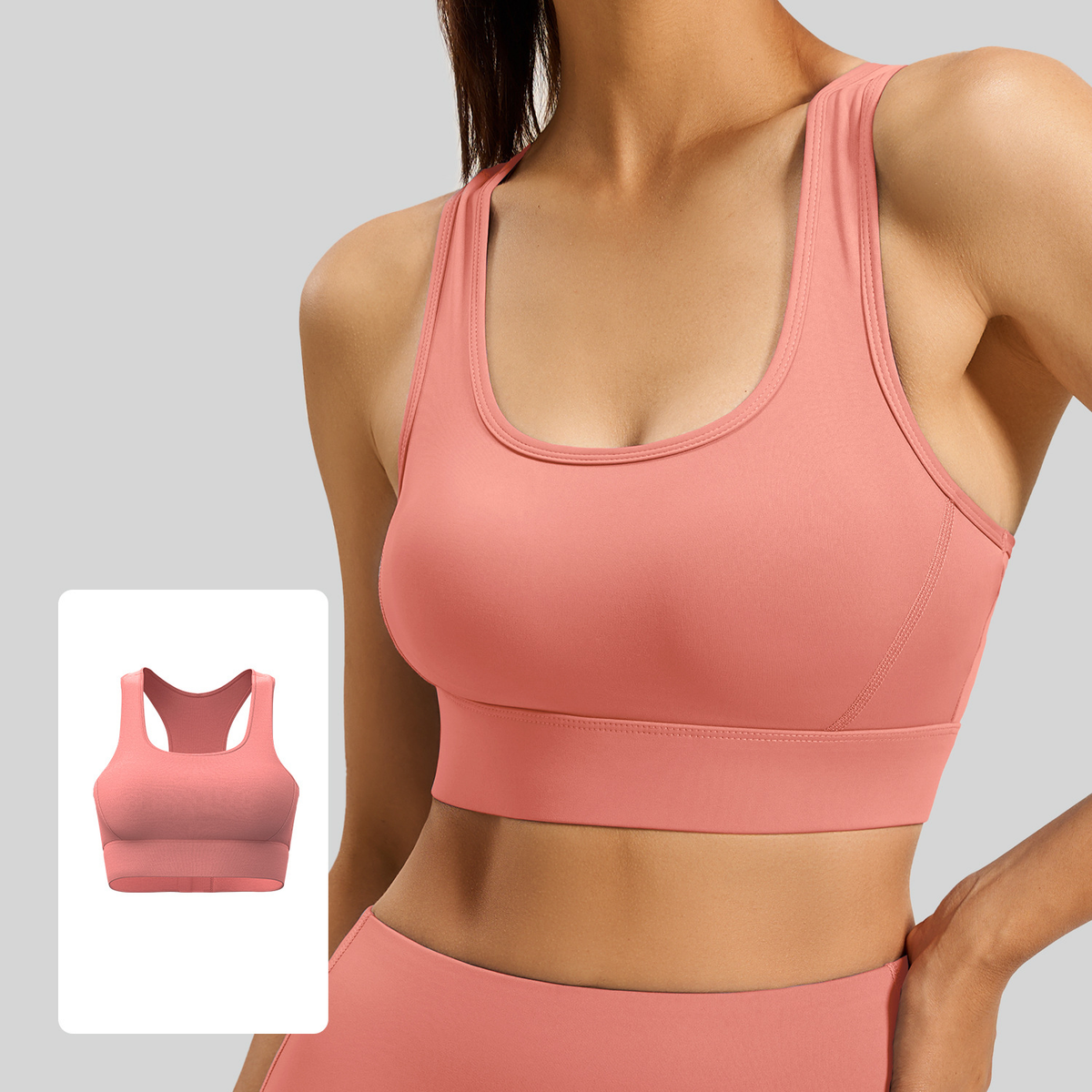 Original supplier sports bra photo, pink, Chinese label removed only