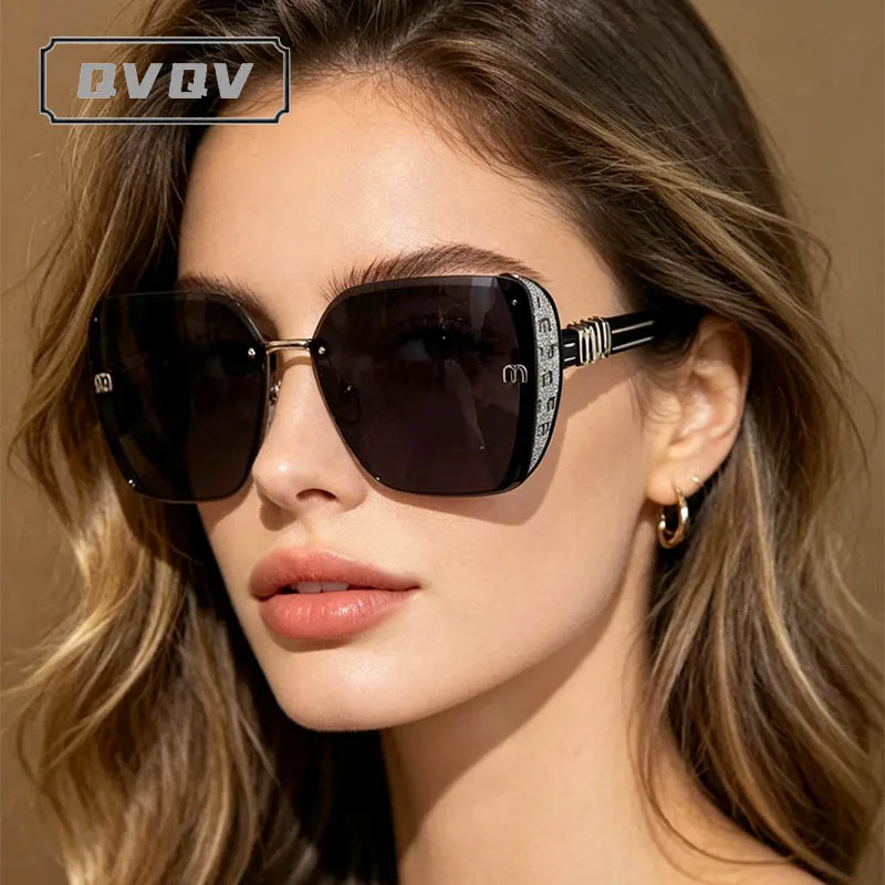 Luxury Designer Square Sunglasses Women High Quality Letters Sun Glasses Ladies Vintage Trendy Driving Eyewear Gafas De Sol